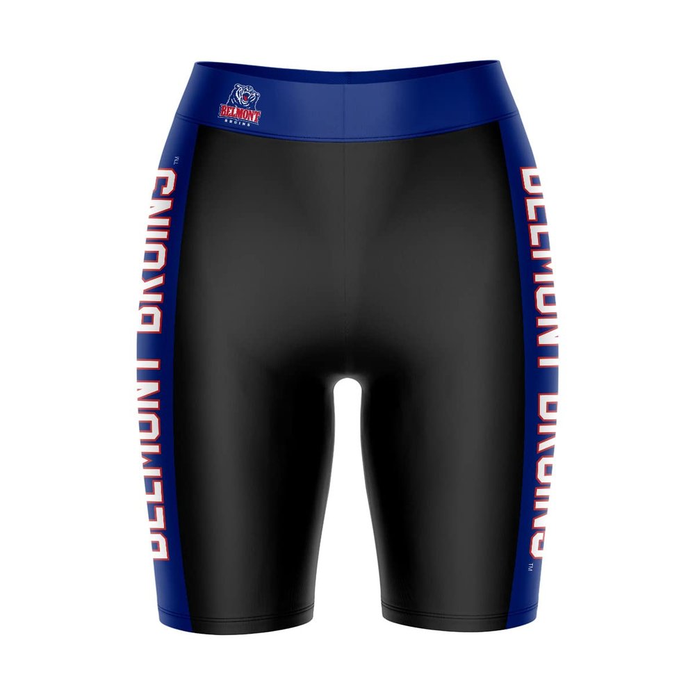 Vive La Fete Belmont University Bruins Game Day Logo Black & Blue Women's Biker Short 9" Inseam