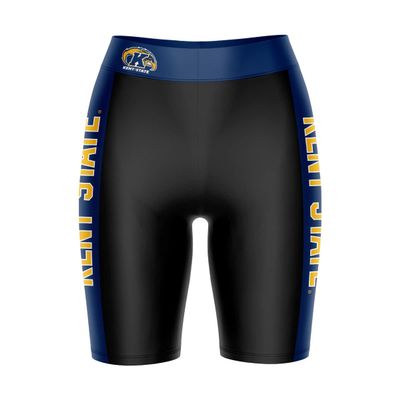 Vive La Fete Kent State Golden Flashes Game Day Logo Black & Blue Women's Biker Short 9" Inseam