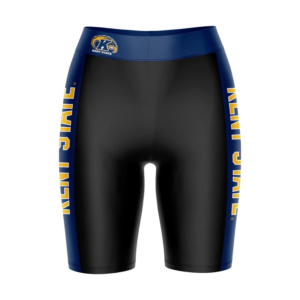 Vive La Fete Kent State Golden Flashes Game Day Logo Black & Blue Women's Biker Short 9" Inseam