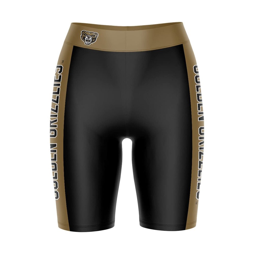 Vive La Fete Oakland Golden Grizzlies, Game Day Logo Black & Yellow Women's Biker Short 9" Inseam