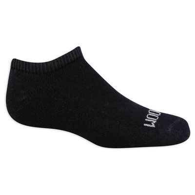 Fruit of the Loom Boys' Dual Defense No Show Socks (10 Pack), Black, Medium (9-2.5)
