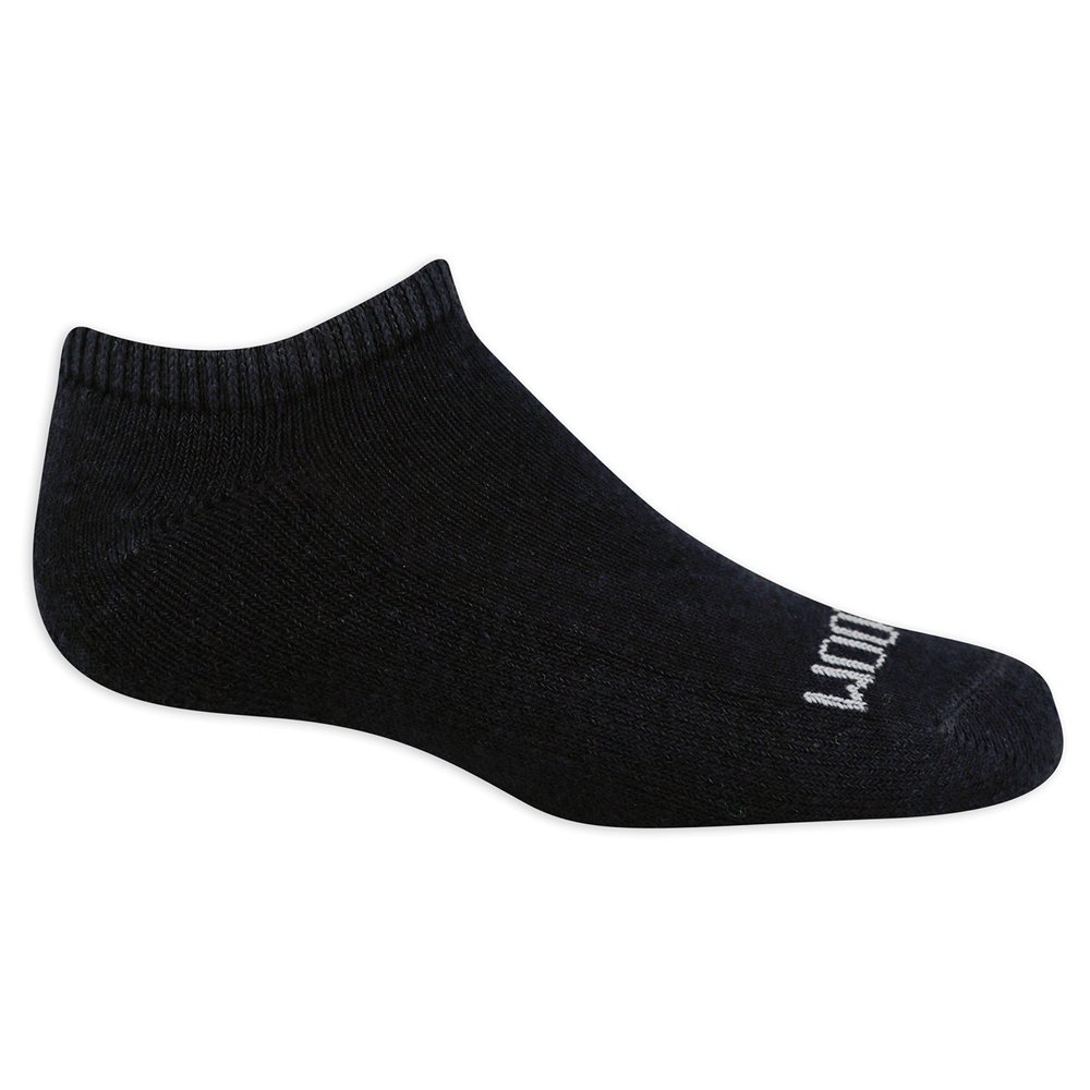 Fruit of the Loom Boys' Dual Defense No Show Socks (10 Pack), Black, Medium (9-2.5)