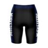 Vive La Fete Xavier University Muskateers Game Day Logo Black & Blue Women's Biker Short 9" Inseam view 2