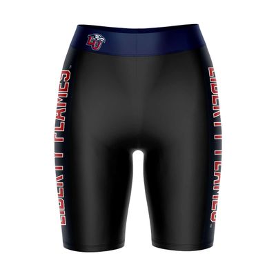 Vive La Fete Liberty Flames Game Day Logo Black & Blue Women's Biker Short 9" Inseam