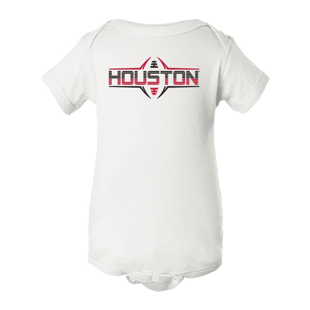 CornBorn Houston Cougars Infant Onesie - Striped Houston Football Laces - White - 6M