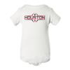 CornBorn Houston Cougars Infant Onesie - Striped Houston Football Laces - White - 6M view 1