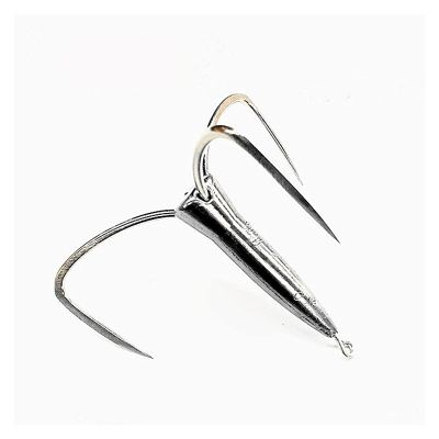 Fishing Hooks 10PCS, Three Anchor Hooks, Silver Carp, Vertical Pier Hook, Anti-housing Cutter Tip Lead Anchor Hook for Bass Trout Saltwater Freshwater Fishing Tackle (Size : 60g#)