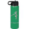LaserGram Personalized Water Bottle, Gymnast Handstand, Stainless Steel Double Wall Vacuum Insulated with Flip Top Straw, Custom Engraved Gift (20oz / 590ml Green) view 1
