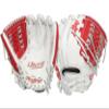 Rawlings | LIERTY ADVANCED Color Series Fastpitch Softball Glove | Left Hand Throw | 12.5' Double Laced Basket Web | White/Scarlet/Platinum view 1