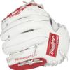 Rawlings | LIERTY ADVANCED Color Series Fastpitch Softball Glove | Left Hand Throw | 12.5' Double Laced Basket Web | White/Scarlet/Platinum view 4