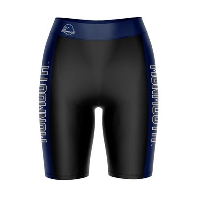 Vive La Fete Monmouth Hawks Game Day Logo Black & Blue Women's Biker Short 9" Inseam