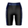Vive La Fete Monmouth Hawks Game Day Logo Black & Blue Women's Biker Short 9" Inseam view 1