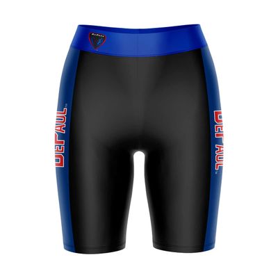 Vive La Fete DePaul Blue Demons Game Day Logo Black & Blue Women's Biker Short 9" Inseam