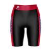 Vive La Fete South Alabama Jaguars Game Day Logo Black & Red Women's Biker Short 9" Inseam view 1