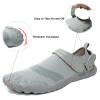Josaywin Water Shoes for Men Quick Dry Wide Toe Aqua Shoes Adjustable Barefoot Sock for Swim Beach River Pool Surf Size 12.5 Light Grey view 4
