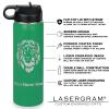 LaserGram Personalized Water Bottle, Horse Head 1, Stainless Steel Double Wall Vacuum Insulated with Flip Top Straw, Custom Engraved Gift (20oz / 590ml Green) view 3