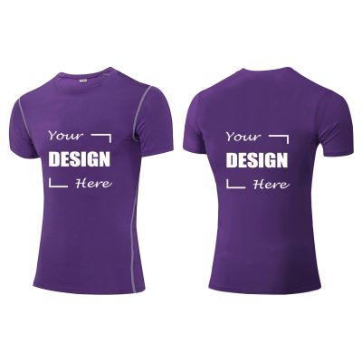 TopTie Custom Compression Base Layer Short Sleeve Personalized Men's Sublimation Clothing-Purple-L