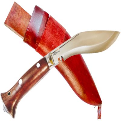 QT Gurkha Kukri Knife 5.5 IN Fixed Blade World War II Mini Panawal 10 IN Khukuri, Leather Sheath - Hand Forged In Nepal