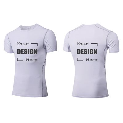TopTie Custom Compression Base Layer Short Sleeve Personalized Men's Sublimation Clothing-White-L