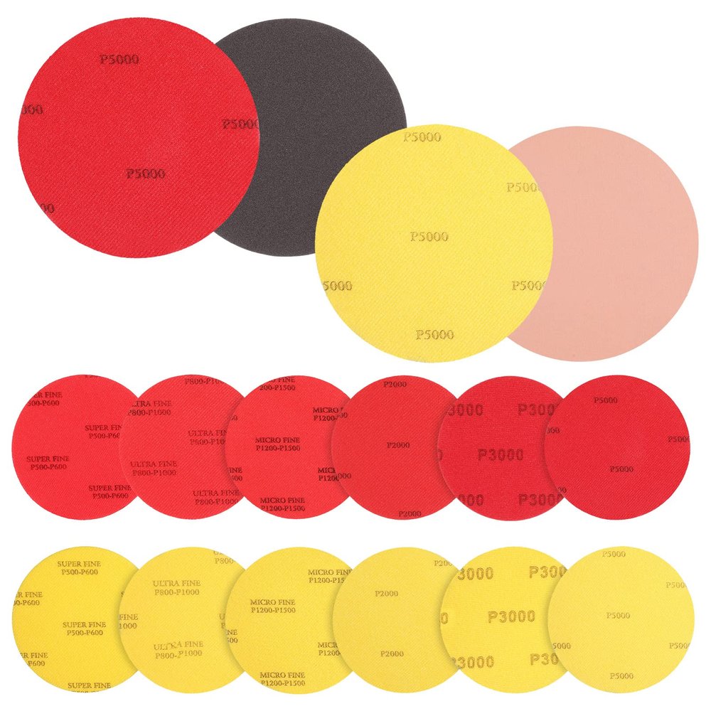 Loopeer 24 Pieces Bowling Sanding Pads Resurfacing Polishing Kit Bowling Ball Accessories Sand Pads Ball Cleaner Kit Grit 500 1000 1500 2000 3000 5000