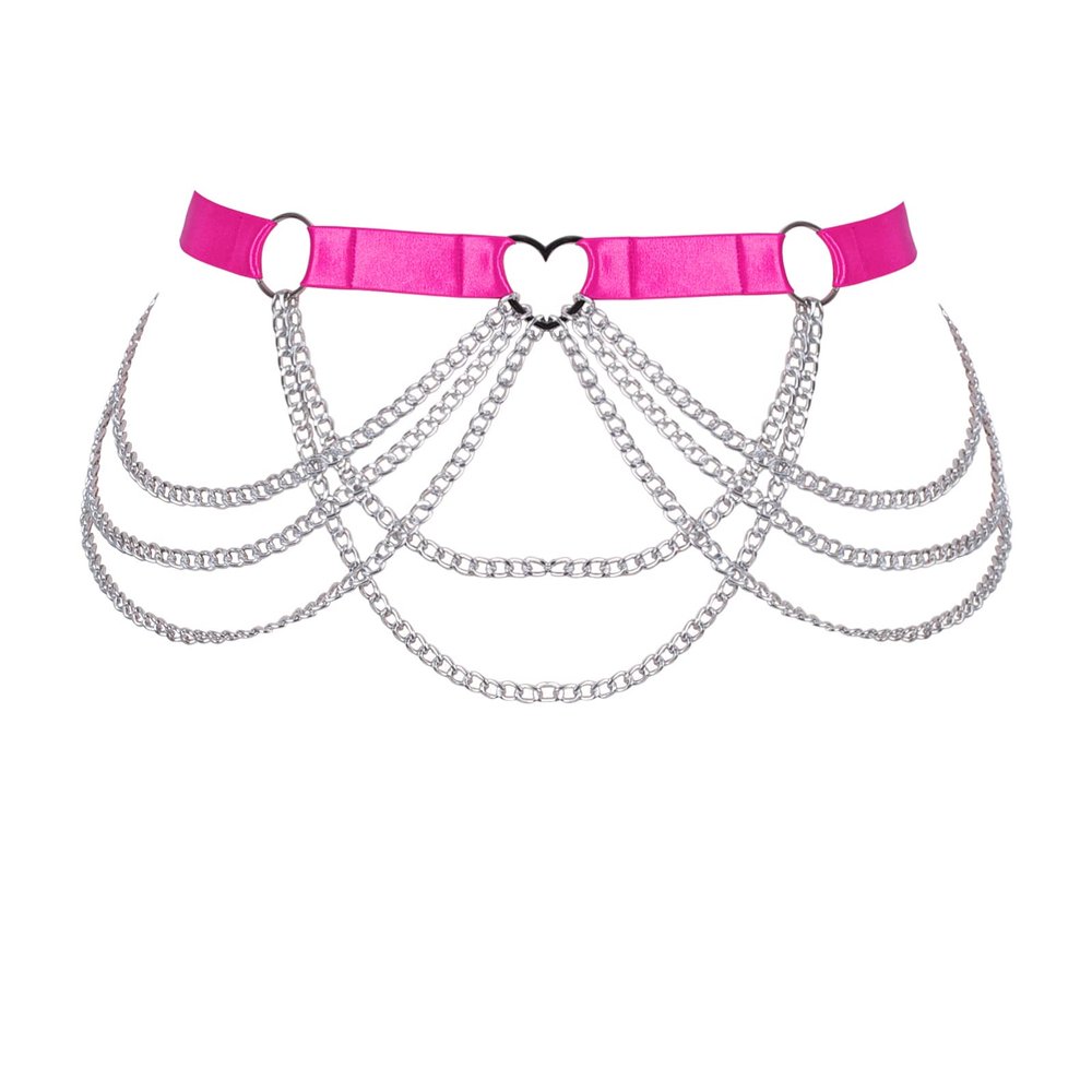 Women Plus Size Leg Harness Garter Belts Leg Chain Garter Belts Body Chain Hollow Out Thigh Belt Halloween Rave (Rose Red)