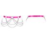 Women Plus Size Leg Harness Garter Belts Leg Chain Garter Belts Body Chain Hollow Out Thigh Belt Halloween Rave (Rose Red) view 2