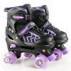 Kids Roller Skates for Girls Ages 6-12, Black&Purple 4 Sizes Adjustable Boys Roller Skates with Light up Wheels Size M view 1