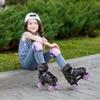 Kids Roller Skates for Girls Ages 6-12, Black&Purple 4 Sizes Adjustable Boys Roller Skates with Light up Wheels Size M view 2