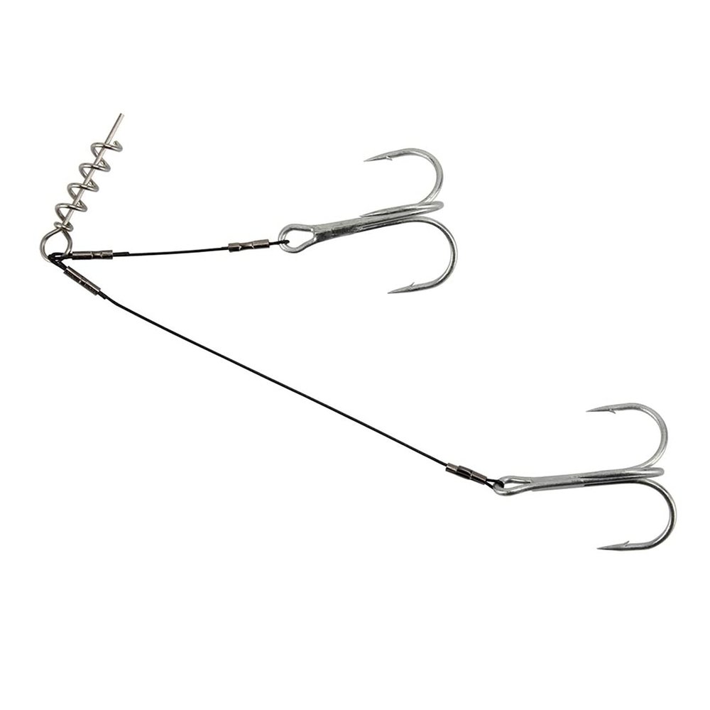 Fishing Hooks 3 PC S Stainless Steel Shark Fishing Hook Drilling Rod 2 Arm Wire Net Large Hook Rig Strip Hook Accessories New for Bass Trout Saltwater Freshwater Fishing Tackle (Size : B)
