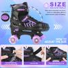 Kids Roller Skates for Girls Ages 6-12, Black&Purple 4 Sizes Adjustable Boys Roller Skates with Light up Wheels Size S view 3