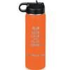 LaserGram Personalized Water Bottle, Keep Calm and Play Tennis, Stainless Steel Double Wall Vacuum Insulated with Flip Top Straw, Custom Engraved Gift (20oz / 590ml Orange) view 1