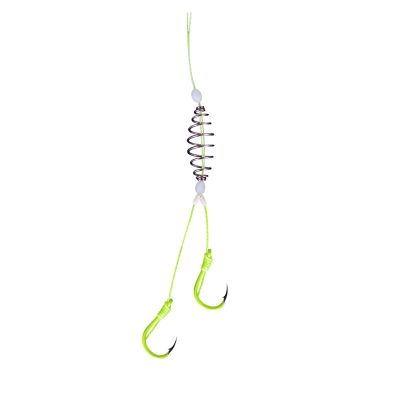 Fishing Hooks 10 Sets Of Hooks Silver Fish Fishing Suit, Hand Poles And Silver Squid Line Suit, Spring Hook, New Double Hook for Bass Trout Saltwater Freshwater Fishing Tackle (Size : 11#)