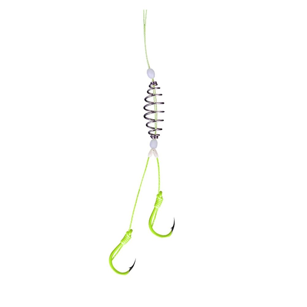 Fishing Hooks 10 Sets Of Hooks Silver Fish Fishing Suit, Hand Poles And Silver Squid Line Suit, Spring Hook, New Double Hook for Bass Trout Saltwater Freshwater Fishing Tackle (Size : 7#)