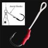 Fishing Hooks 50 Piece PC S Stainless Steel Fishing Hook Wire Slow Hook Flying With Metal Fixture Bait Auxiliary Hook for Bass Trout Saltwater Freshwater Fishing Tackle (Color : 2/0) view 2