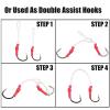 Fishing Hooks 50 Piece PC S Stainless Steel Fishing Hook Wire Slow Hook Flying With Metal Fixture Bait Auxiliary Hook for Bass Trout Saltwater Freshwater Fishing Tackle (Color : 2/0) view 4