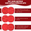 Loopeer 8 Pack Bowling Sanding Pads Bowling Grit Accessories Ball Sanding Sand Pads Polishing Cleaning Kit, 500, 800, 1000, 1200, 1500, 2000, 2500, 3000 for Different Texture(Red, Black,Round) view 4