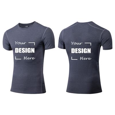 TopTie Custom Compression Base Layer Short Sleeve Personalized Men's Sublimation Clothing-Grey-XXL