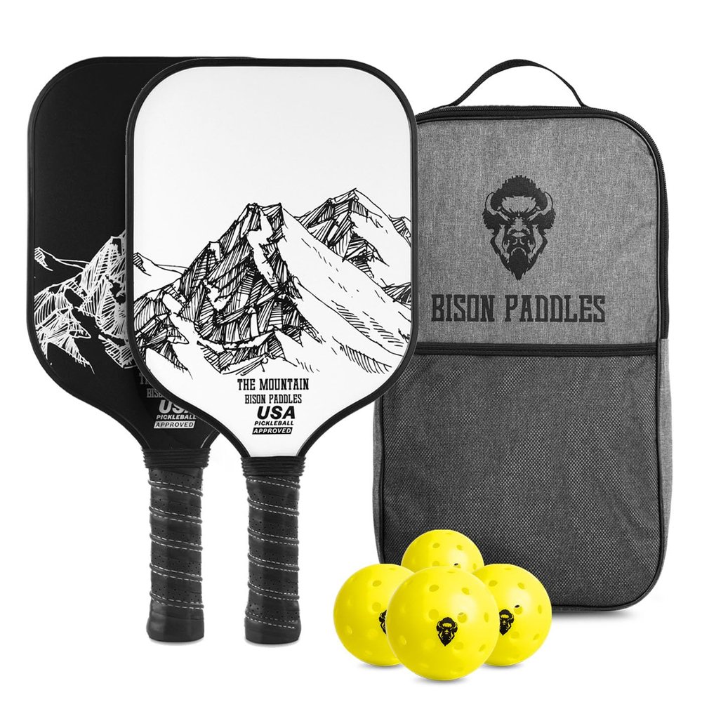 Bison Paddles: Carbon Graphite Pickleball Paddles - Lightweight Pickleball Rackets | Honeycomb Composite Core Improves Pickle Ball Placement and Increases Power | Durable Unibody Construction