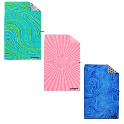 ECCOSOPHY Trio Bundle - Buy More & Save More - 3 Quick Dry Microfiber Beach Towels. A for Women, Men, Kids and Even Pets!