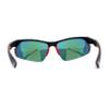 Mens Color Mirror Baseball Half Rim Wrap Plastic Sport Sunglasses Black Red Yellow Mirror view 4