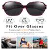 Br'Guras Polarized Oversized Fit Over Glasses Sunglasses for Women and Men Wear Over Glasses(Purple Leopard-Black/Non-mirrored-A10) view 2