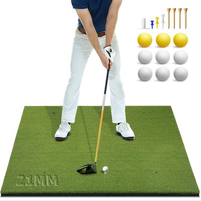 Bltend Golf Mat: 5x4ft Golf Hitting Mats Practice Outdoor/Indoor, Elite Dense Artificial Turf Matt Training Aid for Backyard/Garage/Driving Range/Simulators, Ideal Gifts for Men (21mm Thickened)