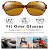 Br'Guras Polarized Oversized Fit Over Glasses Sunglasses for Women and Men Wear Over Glasses(Amber Leopard-Brown/Non-mirrored-A10) view 2