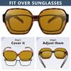 Br'Guras Polarized Oversized Fit Over Glasses Sunglasses for Women and Men Wear Over Glasses(Amber Leopard-Brown/Non-mirrored-A10) view 3