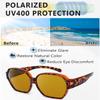 Br'Guras Polarized Oversized Fit Over Glasses Sunglasses for Women and Men Wear Over Glasses(Amber Leopard-Brown/Non-mirrored-A10) view 4