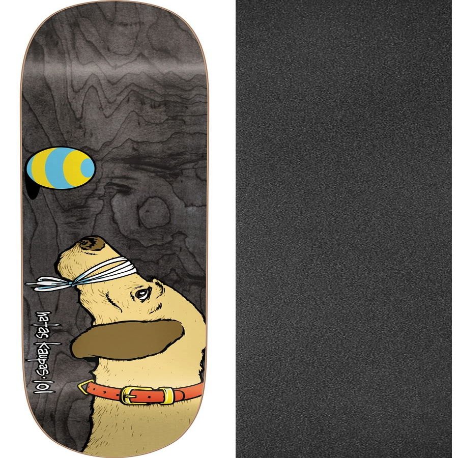 101 Boards Skateboards Natas Kaupas Dog Skateboard Deck - 7.88" x 31.9" with Black Magic Black Griptape - Bundle of 2 items