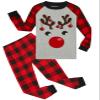 Demifill Boys Christmas Pajamas Girls Reindeer pajamas Kids Cotton Sleepwear Size 18 Red&Gray view 1