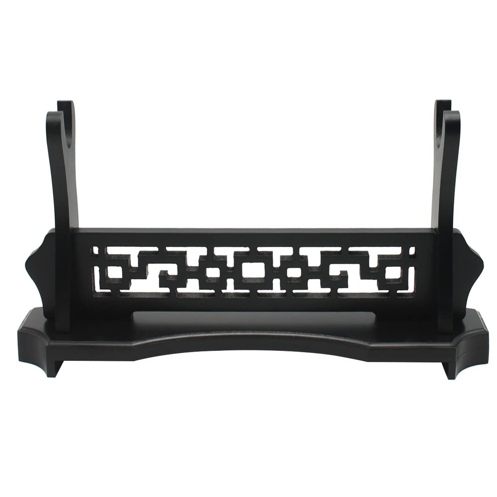 WANLIAN Sword Stand One-Tier Sword Holder, Desktop Samurai Sword Katana Gladiator Sword Rack for Display, Black