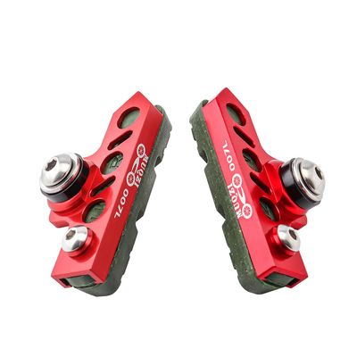 BBxunsless Bicycle C Caliper Extended Brake Pad (Set of 2) Bike Wear-Resistant Replaceable Carbon Fiber Rim for Road Bike,MTB,Folding Bike (Red-Green)