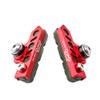 BBxunsless Bicycle C Caliper Extended Brake Pad (Set of 2) Bike Wear-Resistant Replaceable Carbon Fiber Rim for Road Bike,MTB,Folding Bike (Red-Green)